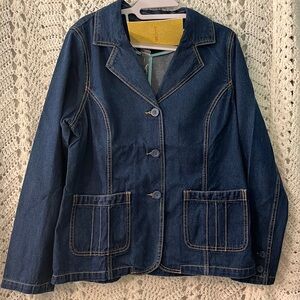 Denim and company medium blue denim blazer, new with tags